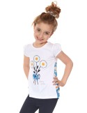 Bluza fetita cu flori, alba NDZ8157 - Magazin online - Boutique